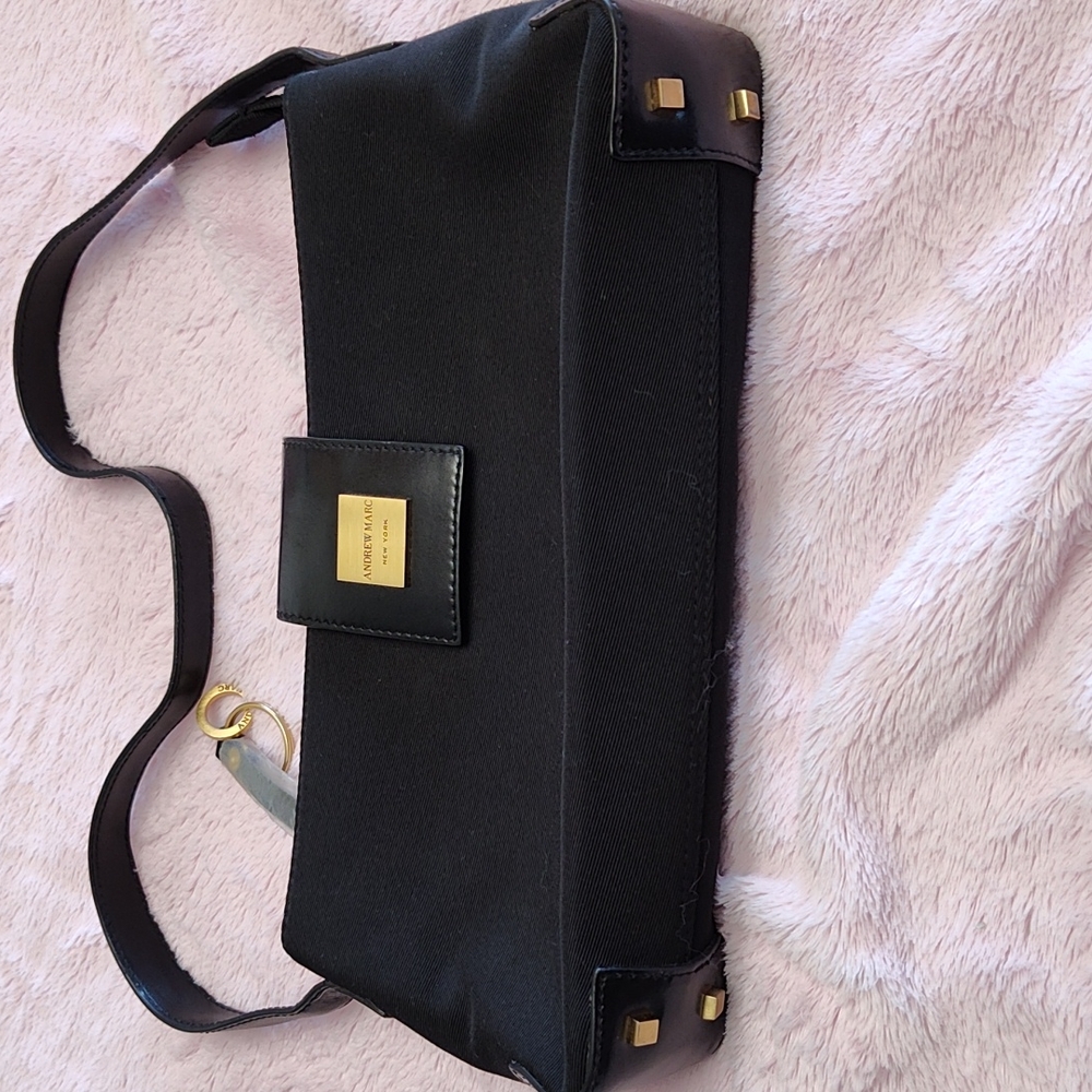 Andrew Marc New York vintage fabric baguette purse